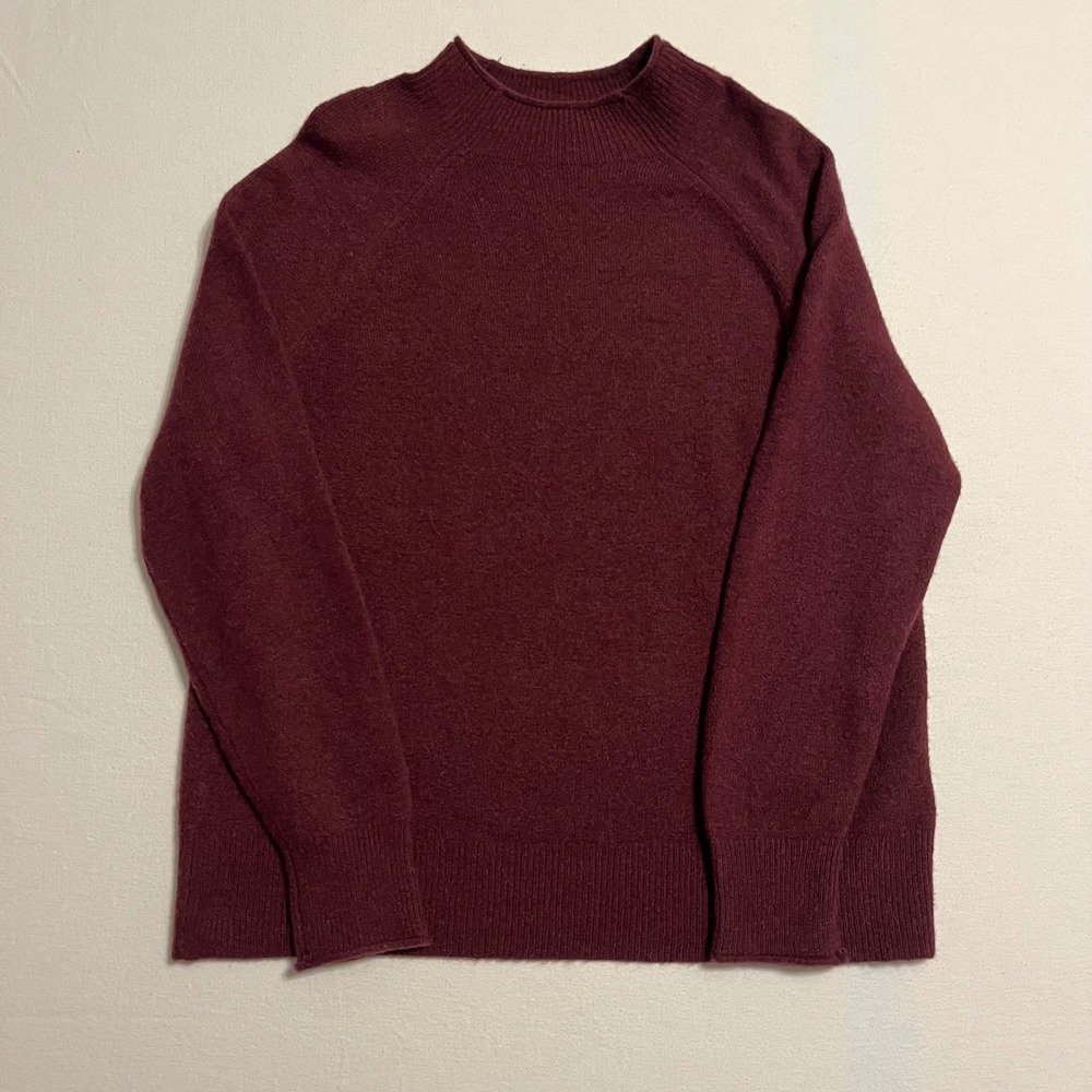 J.Crew Burgundy Rollneck Sweater in Supersoft Yarn M Merino Wool Alpaca Blend